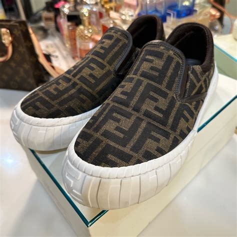 fendi slip on sneakers with fur|More.